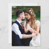 Save The Date Aquarelle Floral Bourgogne Black Gold Frame Photo (Dos)