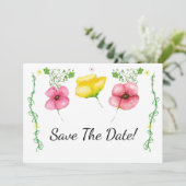 Save The Date Aquarelle Floral Enregistrer La Date (Debout devant)