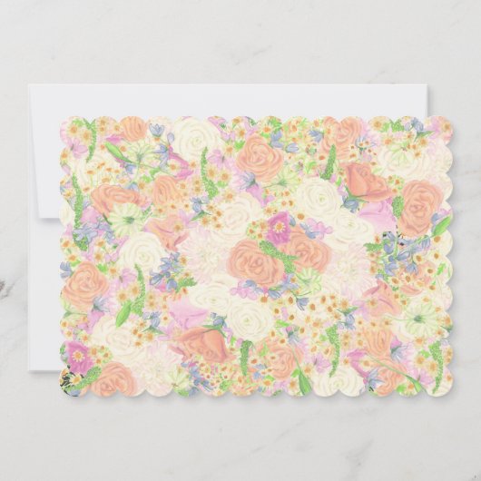 Save The Date Aquarelle Floral Jardin Mariage Crest (Dos)