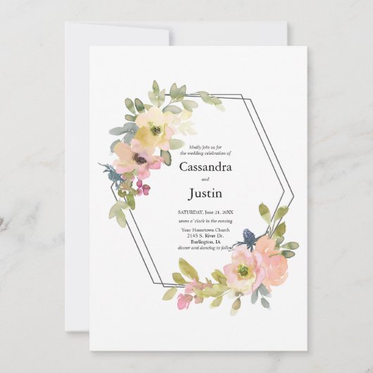 Save The Date Aquarelle Floral Mariage (Devant)