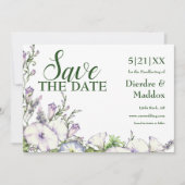 Save The Date Aquarelle Floral Matin Glory Handfasting (Devant)