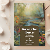 Save The Date Aquarelle Floral Spring Mountains Mariage
