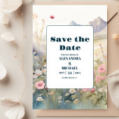 Save The Date Aquarelle Floral Spring Mountains Mariage