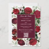 Save The Date Aquarelle florale bourguignonne moderne Mariage él (Devant)