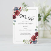 Save The Date Aquarelle Florale Élégant Mariage Moderne (Debout devant)