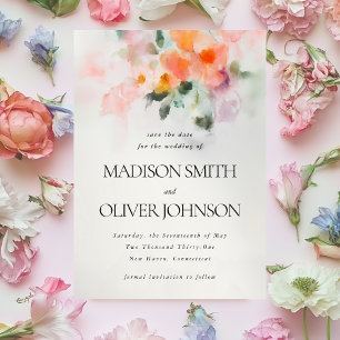 Save The Date Aquarelle Florale Élégante Botanique Romantique