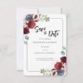 Save The Date Aquarelle Florale Élégante Mariage moderne (Devant)