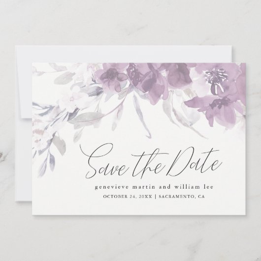 Save The Date Aquarelle florale Enregistrer le Mariage de date (Devant)