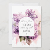 Save The Date Aquarelle florale Lilac Bible chrétienne Mariage (Dos)