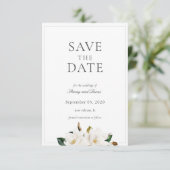 Save The Date Aquarelle florale Magnolia (Debout devant)