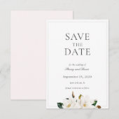 Save The Date Aquarelle florale Magnolia (Devant / Derrière)