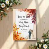 Save The Date Aquarelle Florale Mariée Et Mariage de automne De
