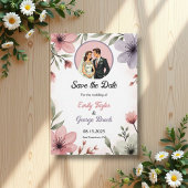 Save The Date Aquarelle Florale Mariée Et Mariage Romantique