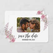 Save The Date Aquarelle florale Marsala Maroon Enregistrer la da (Devant / Derrière)