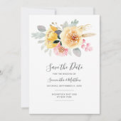 Save The Date Aquarelle Florale Moderne Botanique Script (Devant)