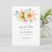 Save The Date Aquarelle Florale Moderne Botanique Script (Debout devant)