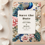 Save The Date Aquarelle Florale Peacock Chinoiserie Mariage<br><div class="desc">Annoncez votre amour avec une touche artistique en utilisant notre mariage floral Chinoiserie Enregistrer la date. Ce design enchanteur, inspiré de l'art chinois, ajoute un élément fantaisiste et romantique à votre faire-part. Laissez les motifs floraux complexes symboliser l'amour florissant qui sera bientôt célébré le jour de votre mariage. Élevez vos...</div>