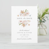 Save The Date Aquarelle Florale photo mariage Enregistrer la dat (Debout devant)