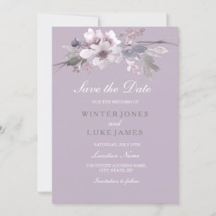 Save The Date Aquarelle Florale Violet Enregistrer La Date Invit