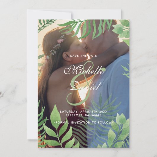 Save The Date Aquarelle Foliage Mariage Enregistrer La Date (Devant)