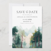 Save The Date Aquarelle Forêt Boisée Mariage Enregistrer La Date (Devant)