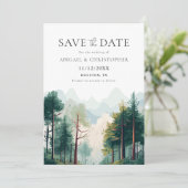 Save The Date Aquarelle Forêt Boisée Mariage Enregistrer La Date (Debout devant)