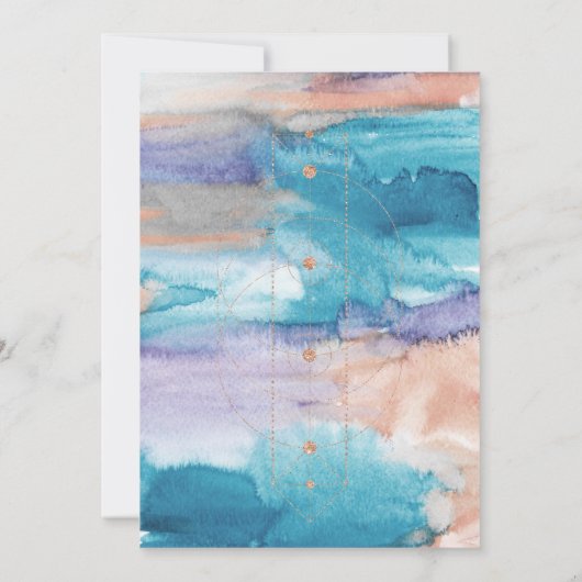 Save The Date Aquarelle | Géométrique Enregistrer la date (Dos)