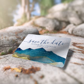 Save The Date Aquarelle Golden Mountains Photo Mariage extérieur