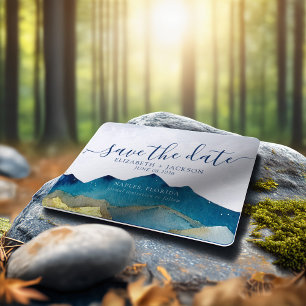 Save The Date Aquarelle Golden Mountains Photo Mariage extérieur