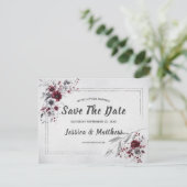 Save The Date Aquarelle gris argenté profonde de Bourgogne sur m (Debout devant)