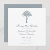 Save The Date Aquarelle Gris Serene Palm Tree Enregistrer la dat (Devant / Derrière)