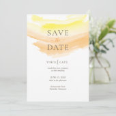 Save The Date Aquarelle jaune orange (Debout devant)
