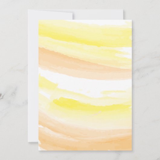 Save The Date Aquarelle jaune orange (Dos)