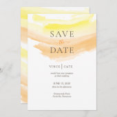Save The Date Aquarelle jaune orange (Devant / Derrière)