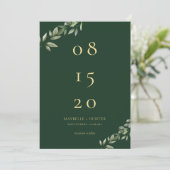 Save The Date Aquarelle jaune Tournesols & Fleur sauvage moderne (Debout devant)