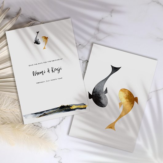 Save The Date Aquarelle Koi Fish Mariage