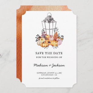 Save The Date Aquarelle lanterne Mariage Automne Enregistrer La