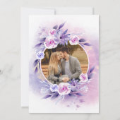 Save The Date Aquarelle Lavande et Rose violet clair (Dos)