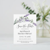 Save The Date Aquarelle Lavande Eucalyptus Enregistrer La Date (Debout devant)