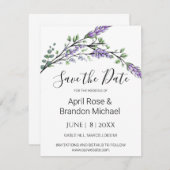 Save The Date Aquarelle Lavande Eucalyptus Enregistrer La Date (Devant / Derrière)
