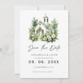 Save The Date Aquarelle Lieu de mariage Enregistrer la date (Devant)