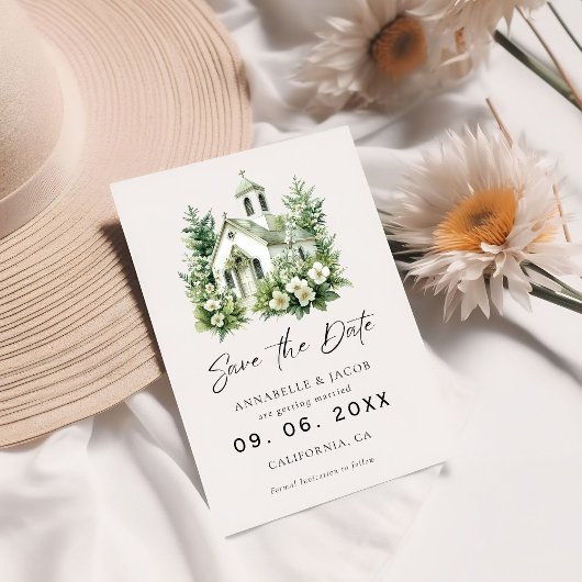 Save The Date Aquarelle Lieu de mariage Enregistrer la date