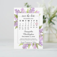 Aquarelle Lilacs & Calendrier Elegant Mariage Boho