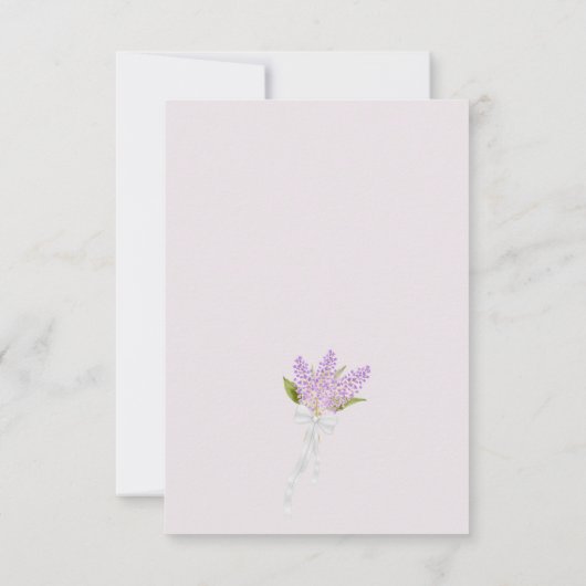 Save The Date Aquarelle Lilacs et calligraphie Mariage simple (Dos)
