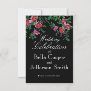 Save The Date Aquarelle magenta rose vintage roses