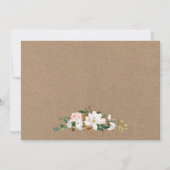 Save The Date Aquarelle Magnolias Roses roses Kraft (Dos)