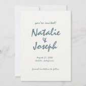 Save The Date Aquarelle Main Tirée Plage Rétro Mariage unique (Dos)