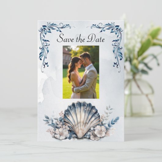 Save The Date Aquarelle Majestic Mia Beach Enregistrer la date (Debout devant)