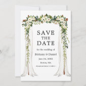 Save The Date Aquarelle mariage à canopée Aquarelle Vert Blanc F (Devant)