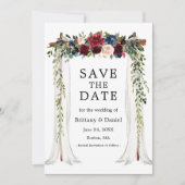 Save The Date Aquarelle mariage à canopée Arch Floral (Devant)